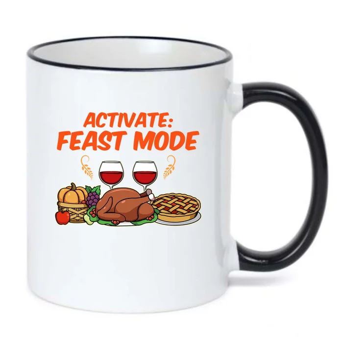 Activate Feast Mode Happy Thanksgiving Funny Matching Quote Gift Black Color Changing Mug