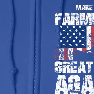 American Flag Make Farming Great Again Farm Gift For Farmers Cute Gift Full Zip Hoodie