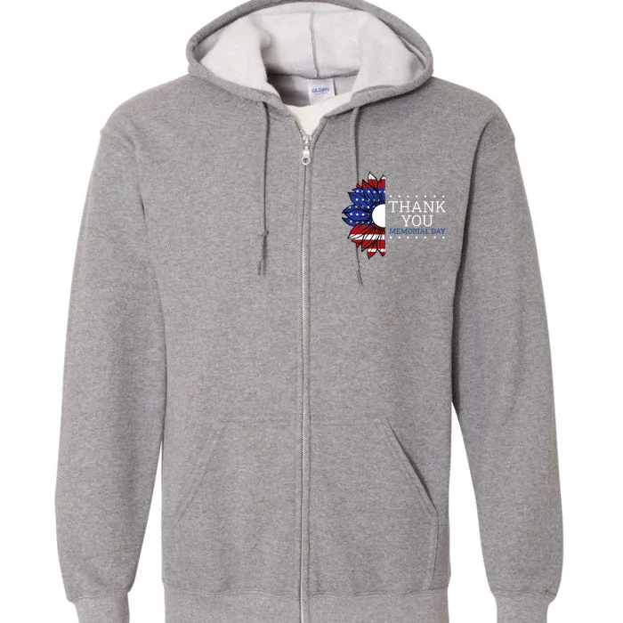 American Flag Memorial Day Memorial Day Design Full Zip Hoodie