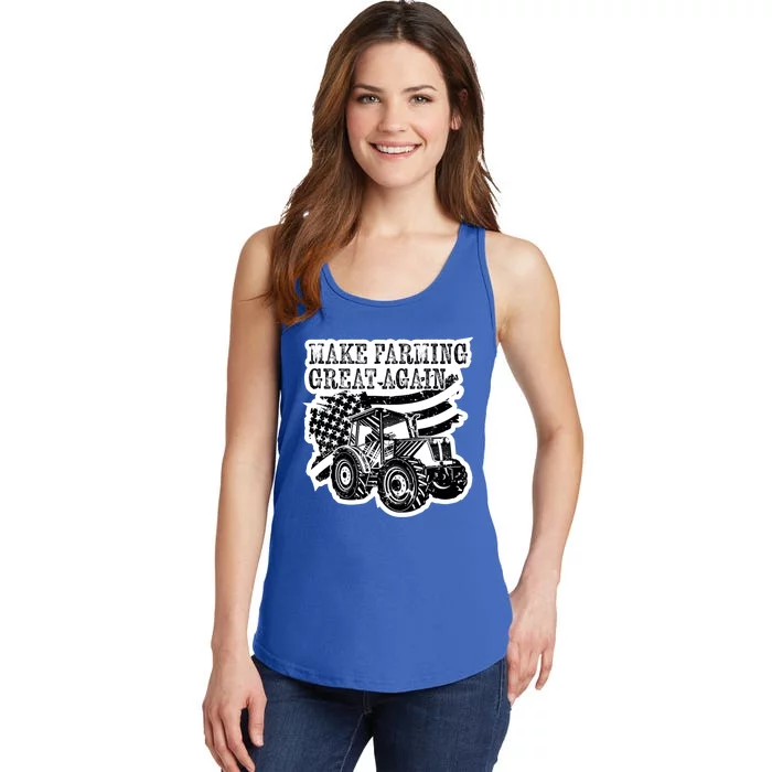 American Flag Make Farming Great Again Farming Lifestyle Meaningful Gift Ladies Essential Tank