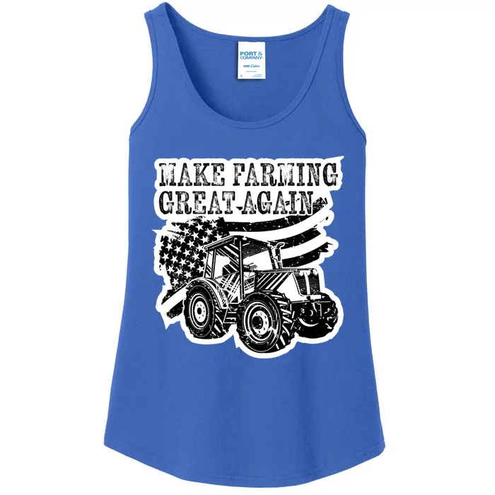 American Flag Make Farming Great Again Farming Lifestyle Meaningful Gift Ladies Essential Tank