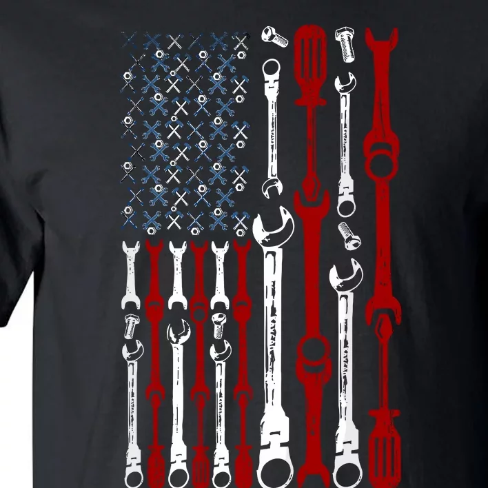 American Flag Mechanics Patriotic Mechanic Usa Flag Tall T-Shirt