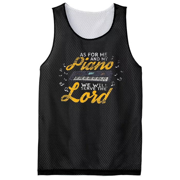 As for Me and My Piano We Will Serve The Lord Christian Mesh Reversible Basketball Jersey Tank