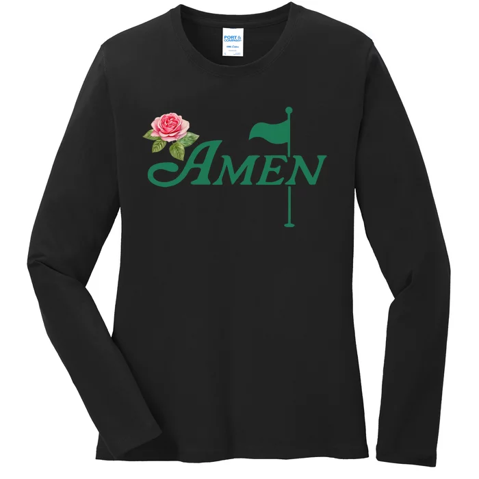 Amen Floral Master Golfer Golf Lover Golf Flower Appare Ladies Long Sleeve Shirt