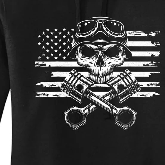 American Flag Motorcycle Apparel Motorcycle Women's Pullover Hoodie