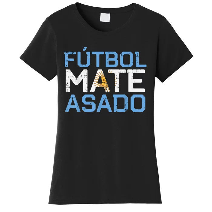 Argentina Futbol Mate Asado Flag Soccer Women's T-Shirt