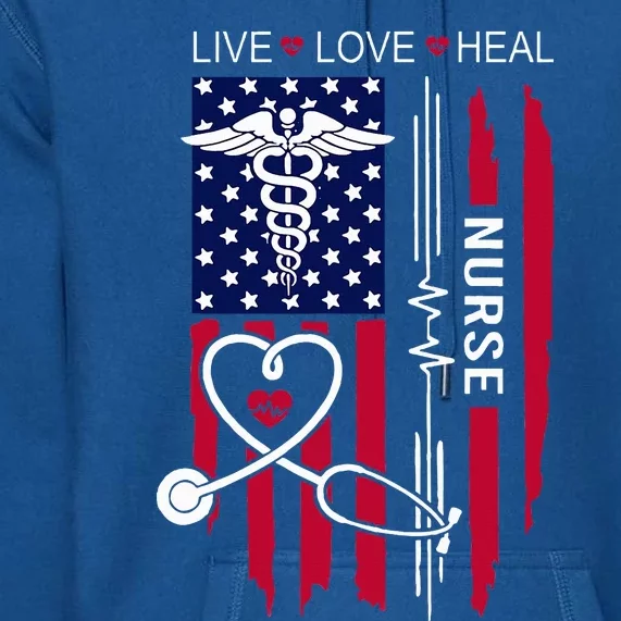 American Flag Nurse Day Gifts Week Gift Nurse NurseS Day Premium Hoodie