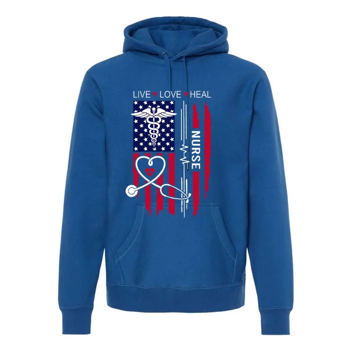 American Flag Nurse Day Gifts Week Gift Nurse NurseS Day Premium Hoodie