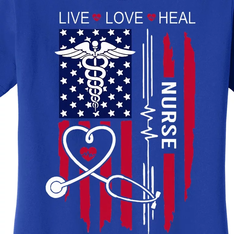 American Flag Nurse Day Gifts Week Gift Nurse NurseS Day Women's T-Shirt