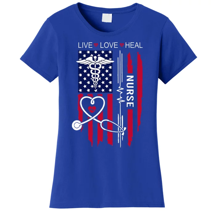 American Flag Nurse Day Gifts Week Gift Nurse NurseS Day Women's T-Shirt