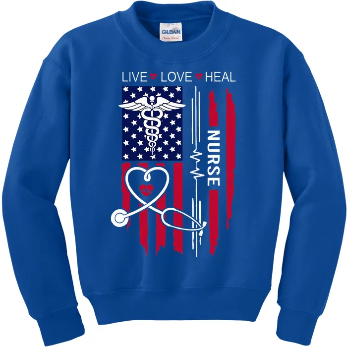 American Flag Nurse Day Gifts Week Gift Nurse NurseS Day Kids Sweatshirt