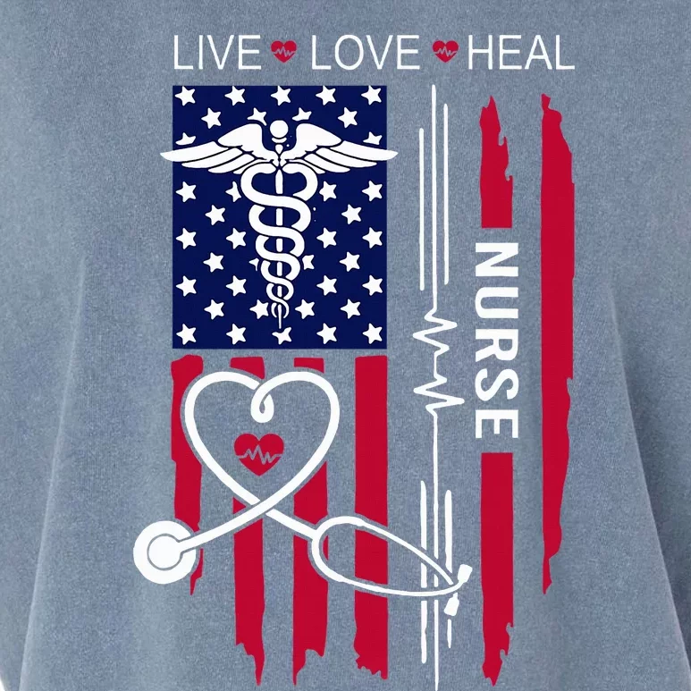 American Flag Nurse Day Gifts Week Gift Nurse NurseS Day Garment-Dyed Women's Muscle Tee