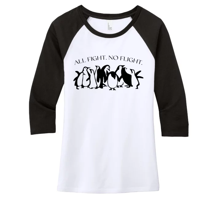 All Fight No Flight Women's Tri-Blend 3/4-Sleeve Raglan Shirt