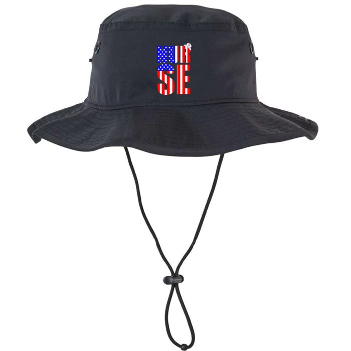 American Flag Nurse 4th Of July RN LPN Nursing Memorial Day Legacy Cool Fit Booney Bucket Hat