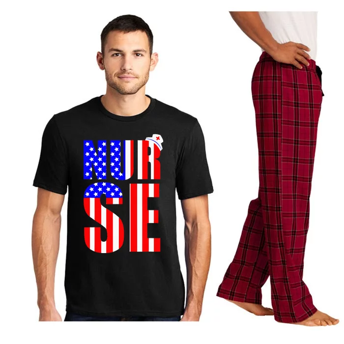 American Flag Nurse 4th Of July RN LPN Nursing Memorial Day Pajama Set