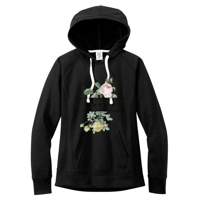 Amelia First Name Vintage Roses Wedding Shower Rose Gift Women's Fleece Hoodie