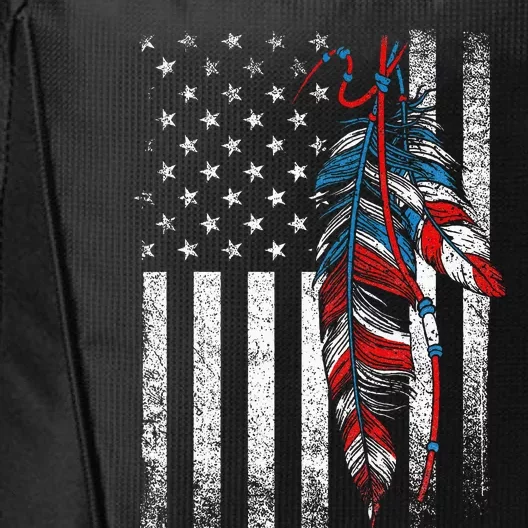 American Flag Native Feather Pride Month Indigenous City Backpack