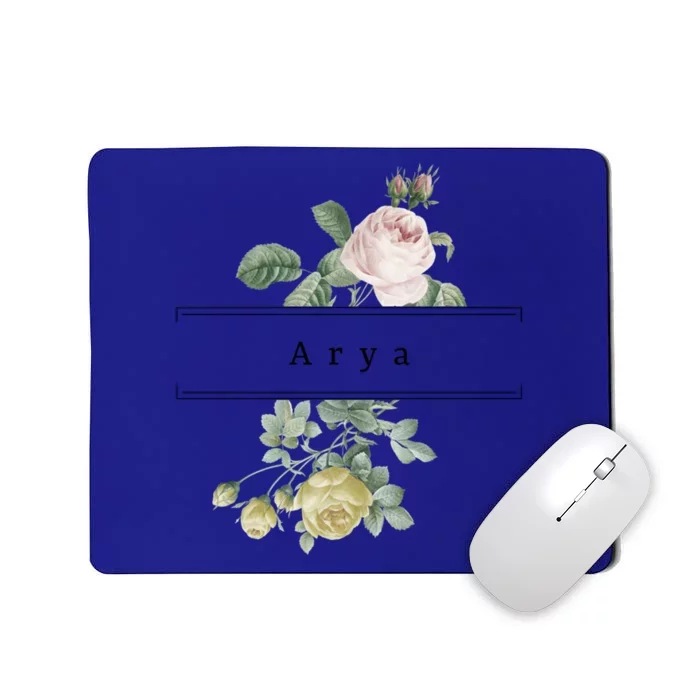 Arya First Name Vintage Roses Wedding Shower Rose Gift Mousepad