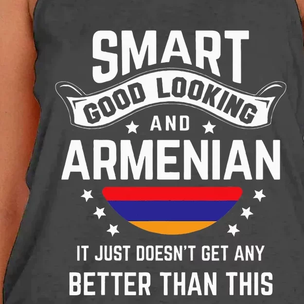 Armenian Flag Native Pride Funny Armenia Armenian Roots Women's Knotted Racerback Tank