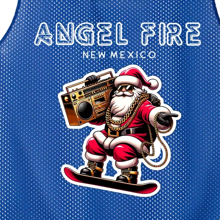 Angel Fire New Mexico Christmas Snowboard Santa Claus Great Gift Mesh Reversible Basketball Jersey Tank