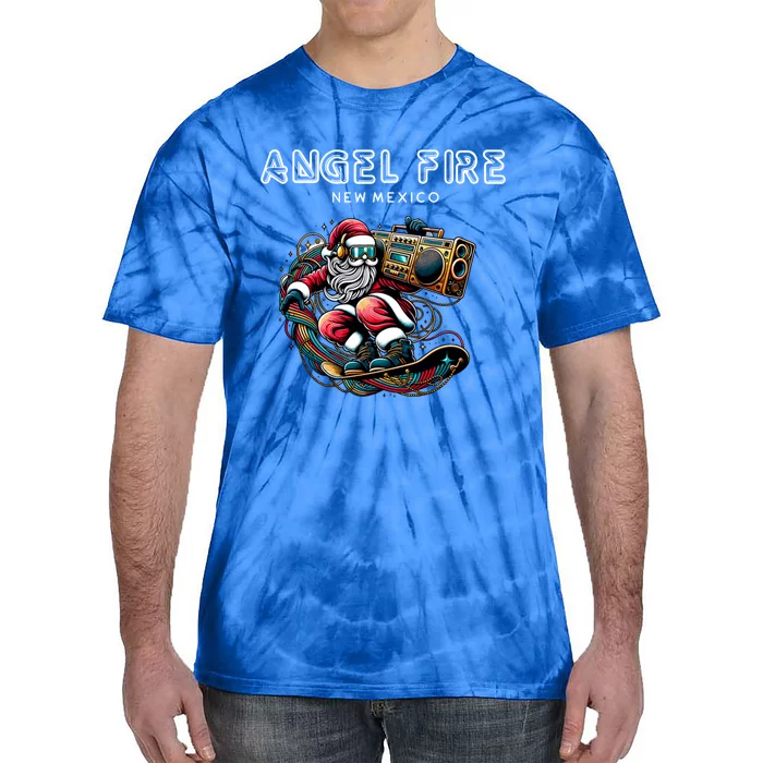 Angel Fire New Mexico Cool Snowboard Christmas Santa Gift Tie-Dye T-Shirt