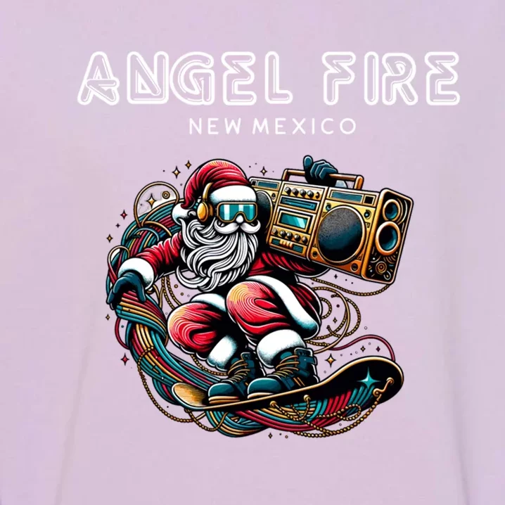 Angel Fire New Mexico Cool Snowboard Christmas Santa Gift Garment-Dyed Sweatshirt