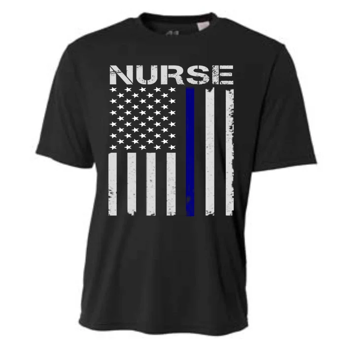 American Flag Nurse Nursing School Cute Gift Cooling Performance Crew T-Shirt