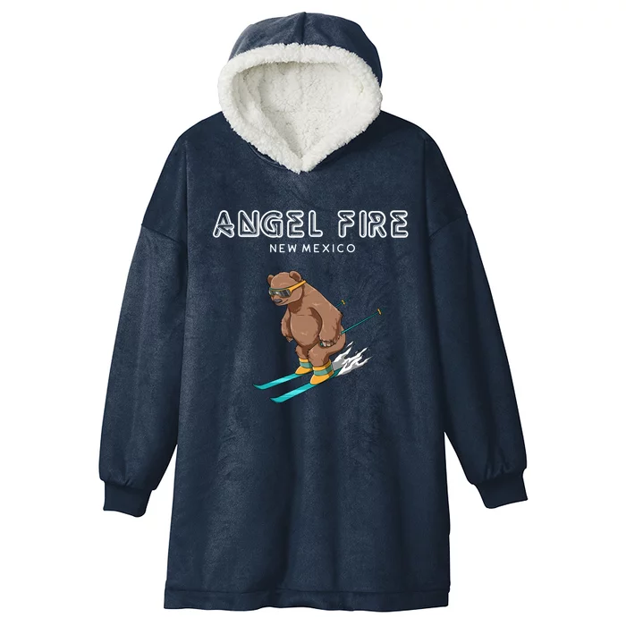 Angel Fire New Mexico Funny Ski Grizzly Bear Meaningful Gift Hooded Wearable Blanket