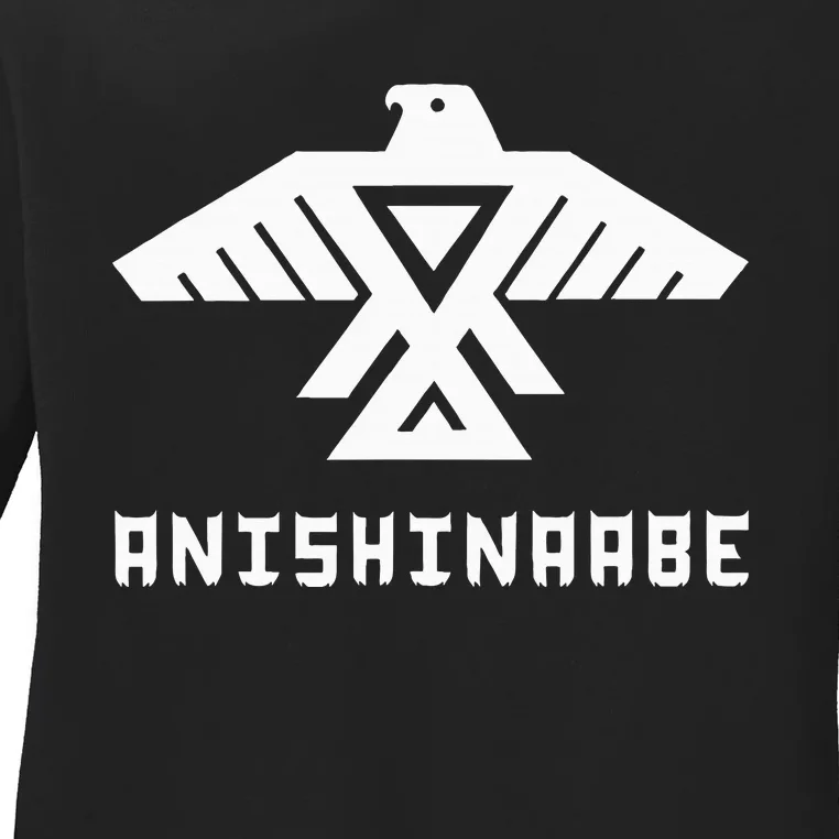 Anishinaabe First Nations Thunderbird Ojibwe Indigenous Ladies Long Sleeve Shirt