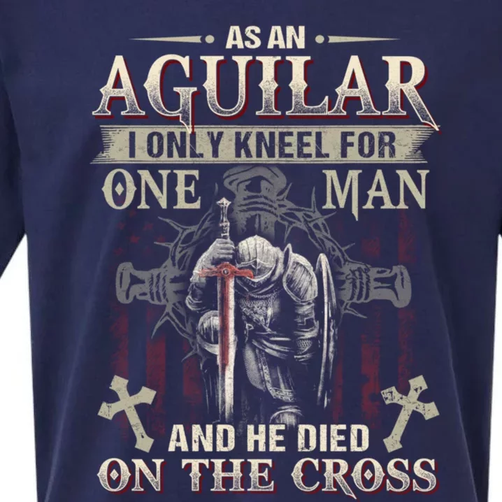 Aguilar Family Name He Died On The Cross Gift Sueded Cloud Jersey T-Shirt