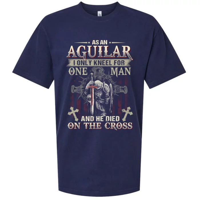 Aguilar Family Name He Died On The Cross Gift Sueded Cloud Jersey T-Shirt