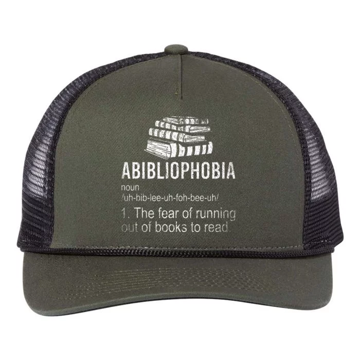 Abibliophobia Fear Of Running Out Of Books To Read Reading Retro Rope Trucker Hat Cap