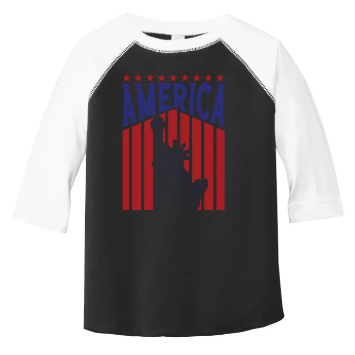 America Fourth Of July Usa Patriotic Graphic Toddler Fine Jersey T-Shirt