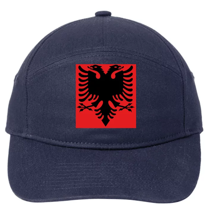 Albanian Flag of Albania 7-Panel Snapback Hat