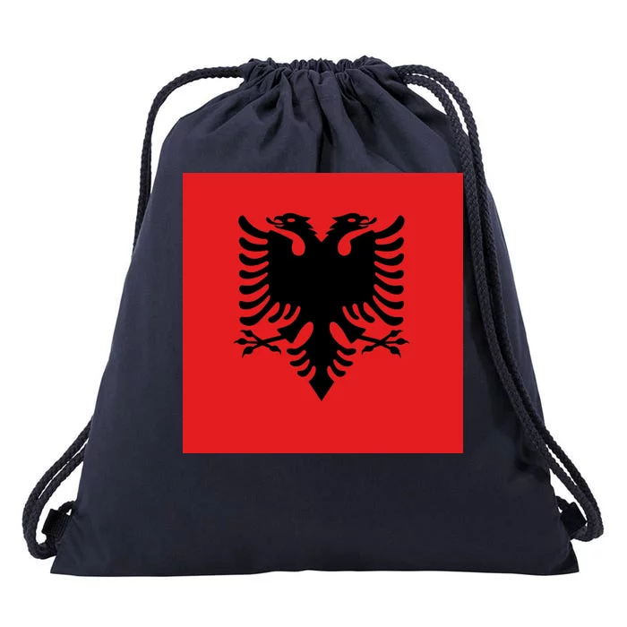 Albanian Flag of Albania Drawstring Bag