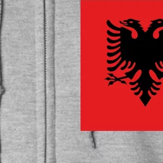 Albanian Flag of Albania Full Zip Hoodie