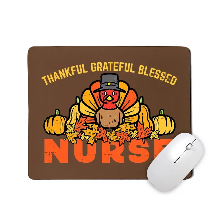 Autumn Fall Outfit Nurse Thankful Grateful Blessed Pumpkin Mousepad