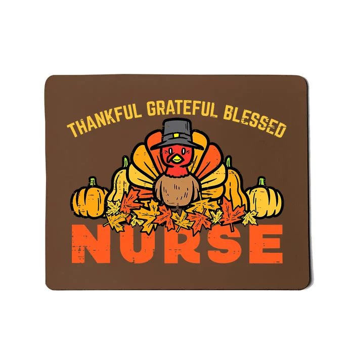 Autumn Fall Outfit Nurse Thankful Grateful Blessed Pumpkin Mousepad