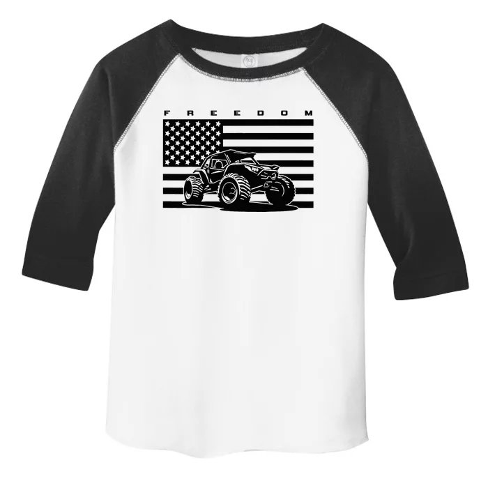 American Flag Off Roading Quad Atv Toddler Fine Jersey T-Shirt