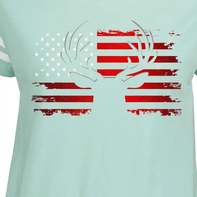 American Flag Outdoor Clothing Antlers Deer Enza Ladies Jersey Football T-Shirt