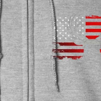 American Flag Outdoor Clothing Antlers Deer Full Zip Hoodie