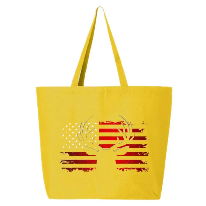 American Flag Outdoor Clothing Antlers Deer 25L Jumbo Tote