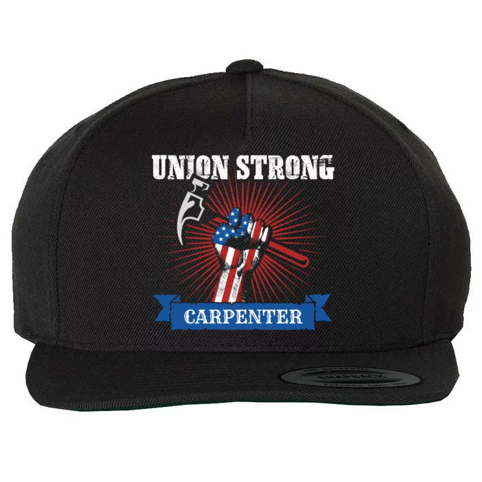 American Flag Of A Carpenter Worker Union For Labor Day Funny Gift Wool Snapback Cap