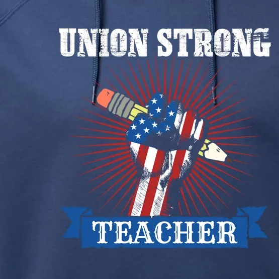 American Flag Of Professional Teacher Worker Union Labor Day Gift Performance Fleece Hoodie