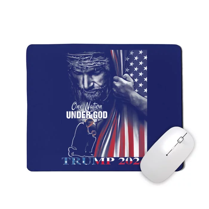 American Flag One Nation Under God Trump 2024 God Gift Mousepad