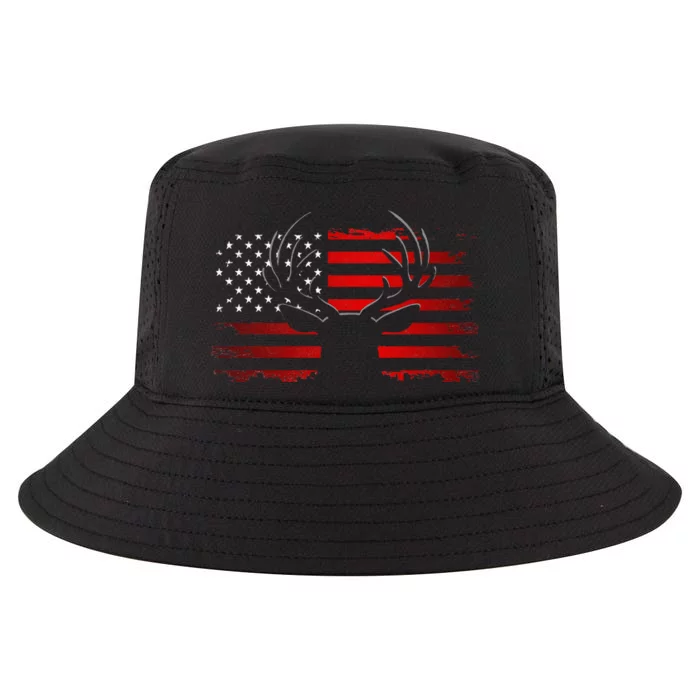 American Flag Outdoor Clothing Antlers Deer Cool Comfort Performance Bucket Hat