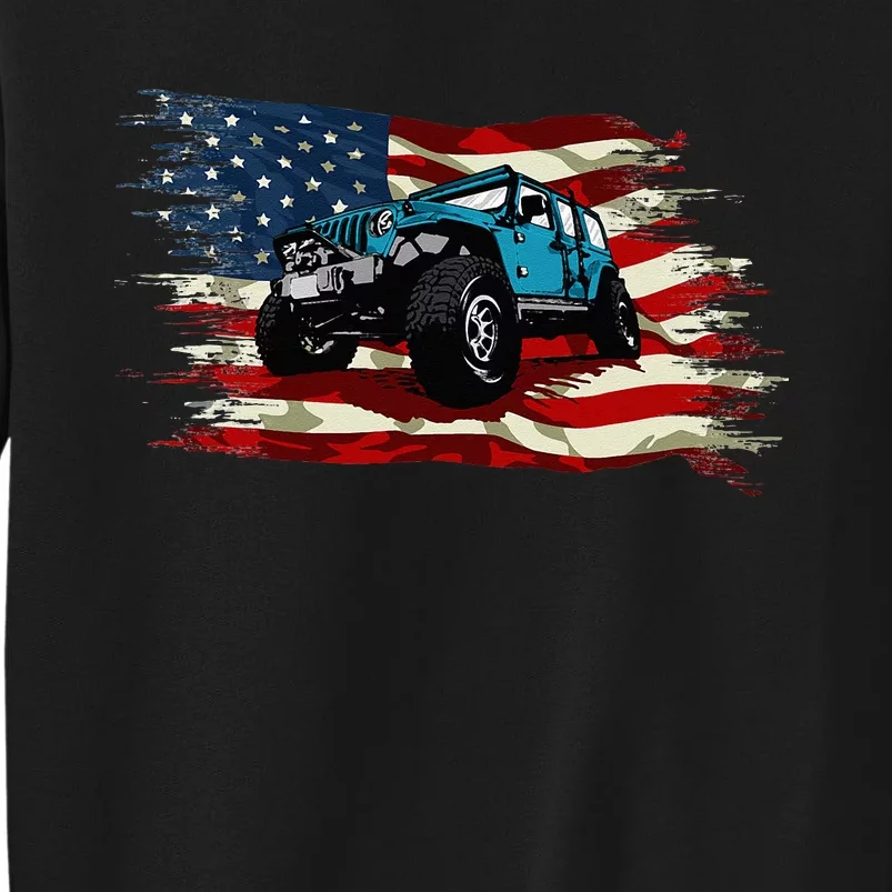 American Flag Off Roading Off Road 4x4 Mudding Tall Sweatshirt