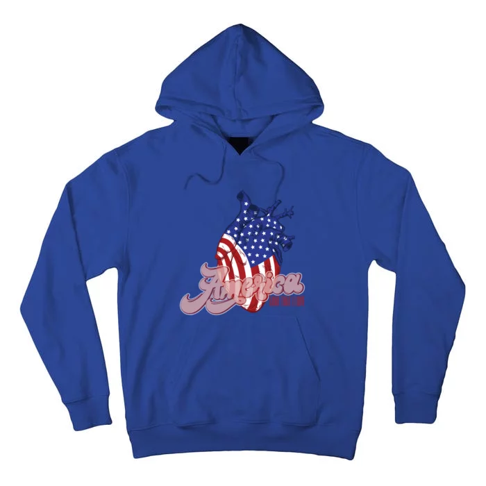 American Flag On Hu Heart : Merica Land That I Love Funny Gift Tall Hoodie