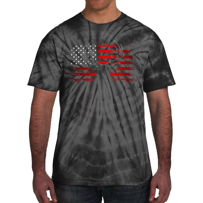 American Flag Outdoor Clothing Antlers Deer Tie-Dye T-Shirt