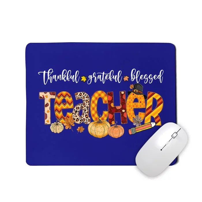 Autumn Fall Outfit Teacher Thankful Grateful Blessed Pumpkin Gift Mousepad